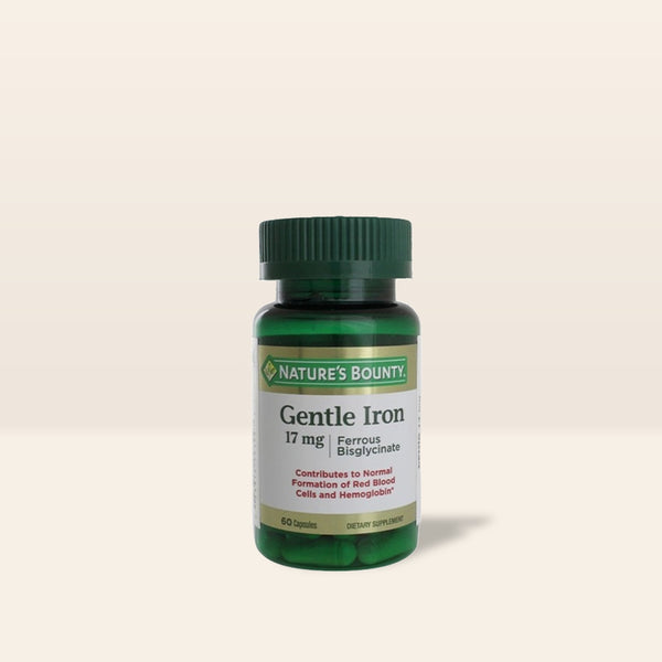 مكمل غذائي Nature's Bounty Gentle Iron 17 mg 60 قرصًا