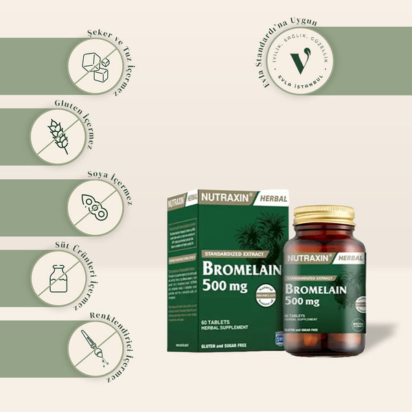 Nutraxin Bromelain 500 mg 60 Kapsül