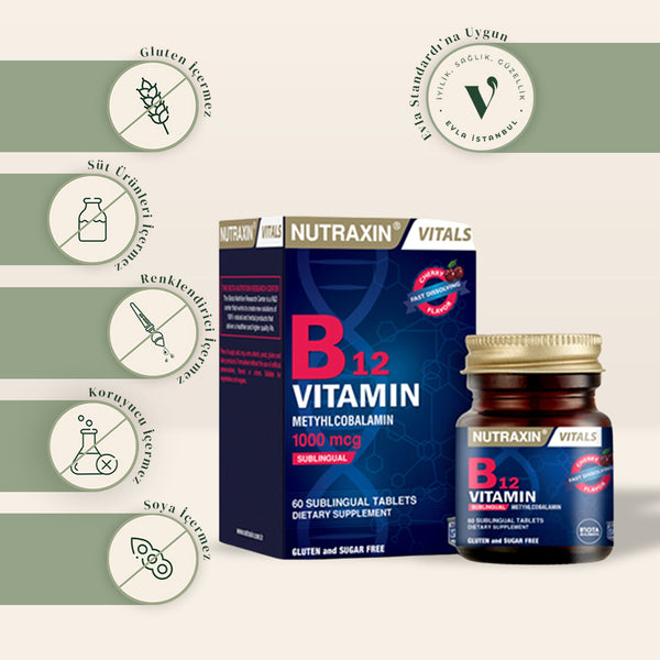 Nutraxin Vitamin B12 1000 Mg 60 Tablets