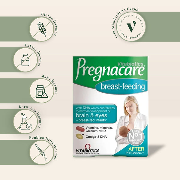 Vitabiotics Pregnacare Breast-feeding Multivitamin, Mineraller ve Omega-3 İçeren Takviye Edici Gıda  56 Tablet/28 Kapsül